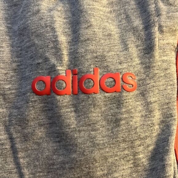 Adidas Pants Womens Medium Gray Pink Three Stripe Jogger Track Pant Athleisure - Picture 5 of 7